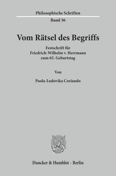Vom Rätsel des Begriffs.