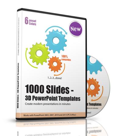 1000 Slides - 3D PowerPoint Templates, 1 CD-ROM
