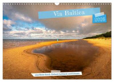 Via Baltica - eine Reise durch Estland, Lettland und Litauen (Wandkalender 2026 DIN A3 quer), CALVENDO Monatskalender