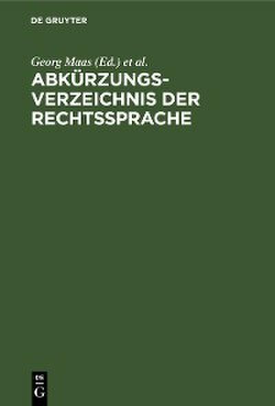 Abkürzungsverzeichnis der Rechtssprache