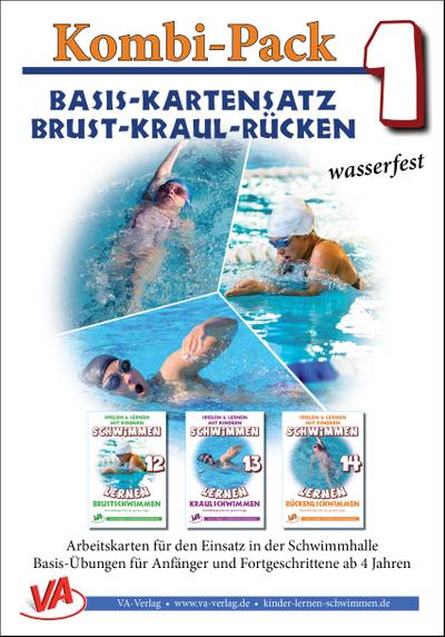Basis-Kartensatz Brust-Kraul-Rücken, wasserfest