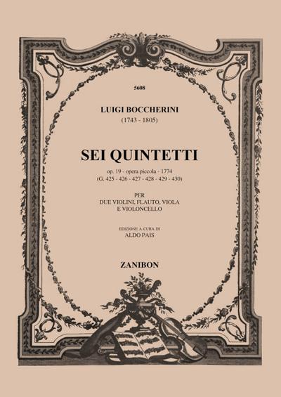 6 Quintette op.19 für 2 Violinen,Flöte, Viola und Violoncello