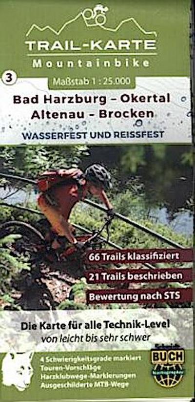 MTB Trail-Karte Harz: Bad Harzburg - Okertal - Altenau - Brocken 1 : 25 000