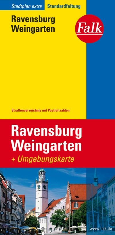Falk Stadtplan Extra Ravensburg, Weingarten 1:17.500
