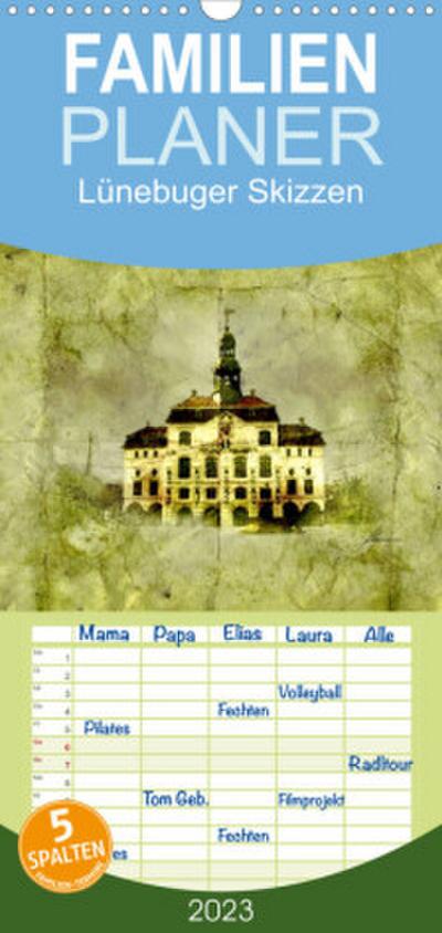 Familienplaner Lüneburger Skizzen (Wandkalender 2023 , 21 cm x 45 cm, hoch)