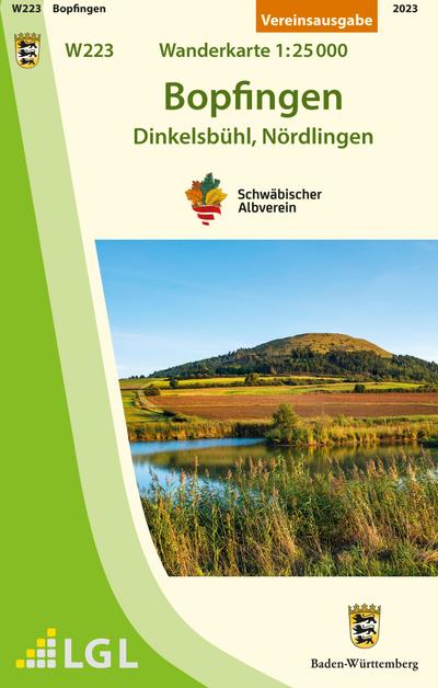 Bopfingen - Dinkelsbühl, Nördlingen. Wanderkarte 1:25.000