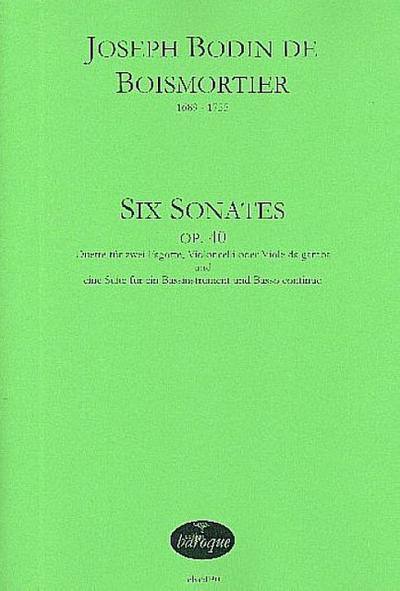 6 Sonates op.40für 2 Fagotte (Violoncelli/Violen da gamba/Bassinstrument und Bc)