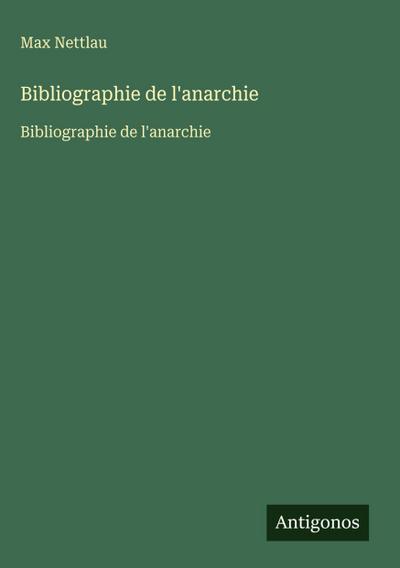 Bibliographie de l’anarchie