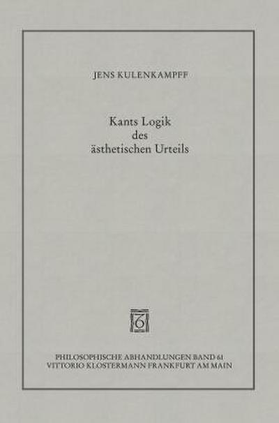 Kants Logik des ästhetischen Urteils