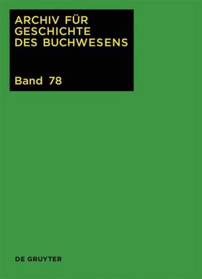Archiv für Geschichte des Buchwesens 2023