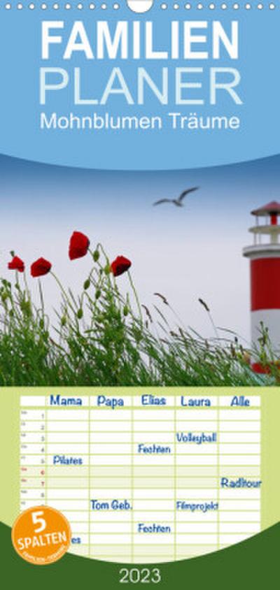 Familienplaner Mohnblumen Träume (Wandkalender 2023 , 21 cm x 45 cm, hoch)