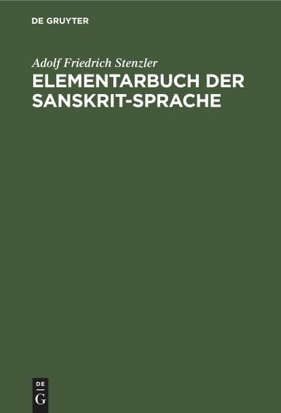 Elementarbuch der sanskrit-Sprache