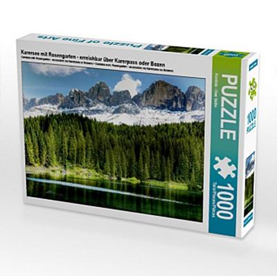 Karersee mit Rosengarten - erreichbar über Karerpass oder Bozen (Puzzle)