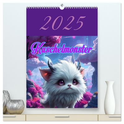 Kuschel Monster (hochwertiger Premium Wandkalender 2025 DIN A2 hoch), Kunstdruck in Hochglanz