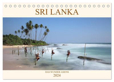Sri Lanka Das Wunder Asiens (Tischkalender 2024 DIN A5 quer), CALVENDO Monatskalender
