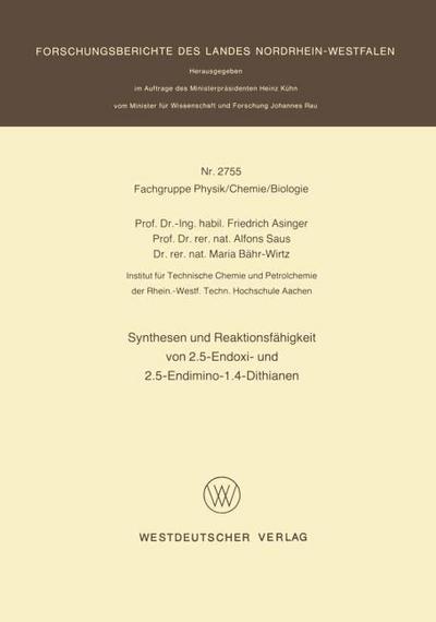 Synthesen und Reaktionsfähigkeit von 2.5-Endoxi- und 2.5-Endimino-1.4-Dithianen
