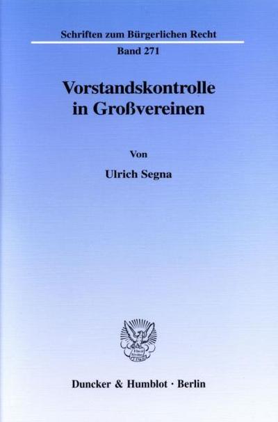 Vorstandskontrolle in Großvereinen.