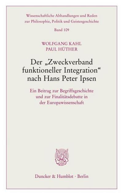 Der ’Zweckverband funktioneller Integration’ nach Hans Peter Ipsen