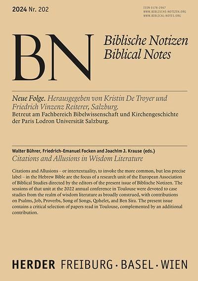Citations and Allusions in Wisdom Literature