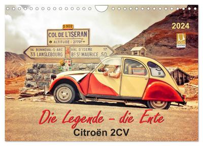 Die Legende - die Ente, Citroën 2CV (Wandkalender 2024 DIN A4 quer), CALVENDO Monatskalender