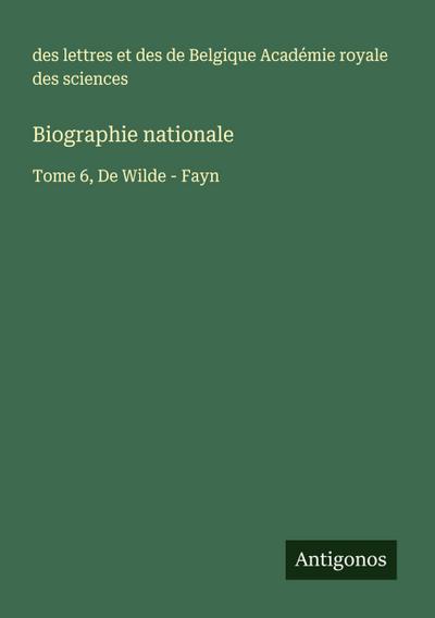 Biographie nationale