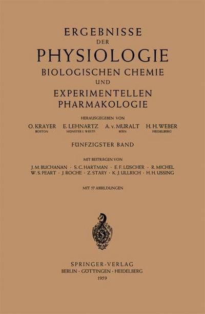 Ergebnisse der Physiologie Biologischen Chemie und Experimentellen Pharmakologie