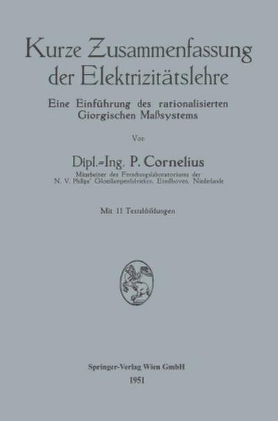Kurze Zusammenfassung der Elektrizitätslehre
