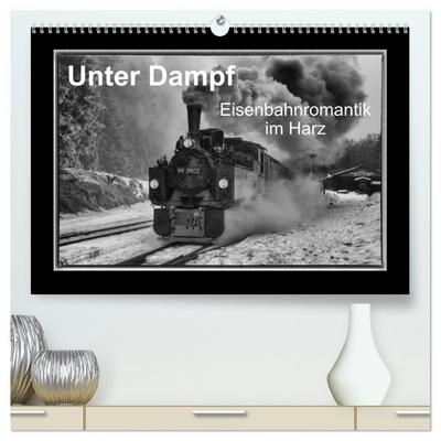 Unter Dampf - Eisenbahnromantik im Harz (hochwertiger Premium Wandkalender 2026 DIN A2 quer), Kunstdruck in Hochglanz