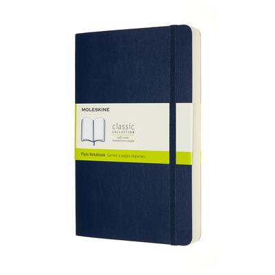 Moleskine - Klassisches Notizbuch, Blanko Seiten, fester Einband und elastischer Verschluss, Größe 13 x 21 cm, Farbe Saphir Blau, 400 Seiten