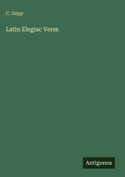 Latin Elegiac Verse