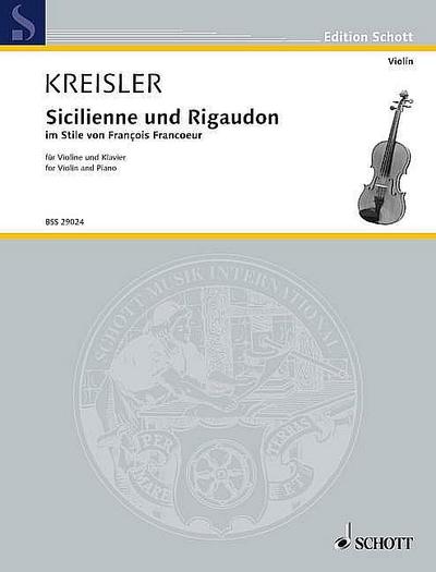 Sicilienne et Rigaudonfür Violine und Klavier