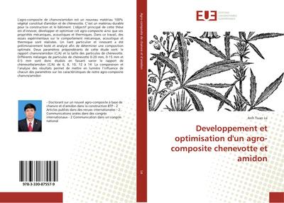 Developpement et optimisation d’un agro-composite chenevotte et amidon