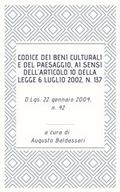 Codice dei beni culturali e del paesaggio, ai sensi dell’articolo 10 della legge 6 luglio 2002, n. 137