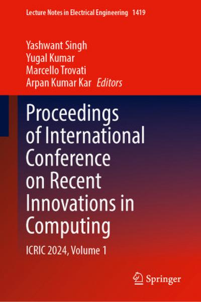 Proceedings of International Conference on Recent Innovations in Computing