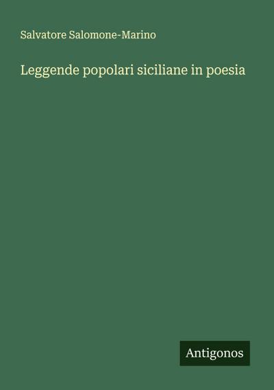 Leggende popolari siciliane in poesia