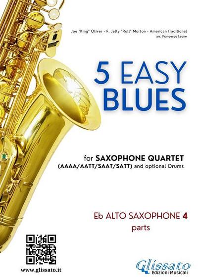 Alto Sax 4 parts "5 Easy Blues" for Saxophone Quartet