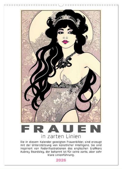 Frauen in zarten Linien (Wandkalender 2026 DIN A2 hoch), CALVENDO Monatskalender