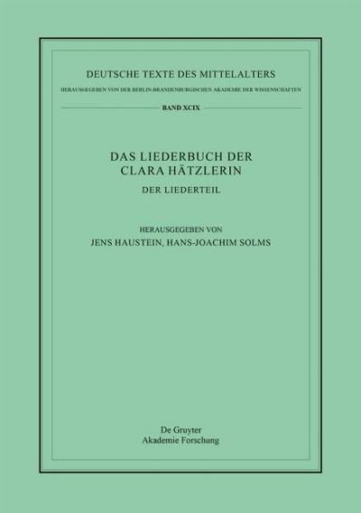 Das Liederbuch der Clara Hätzlerin