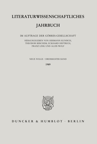 Literaturwissenschaftliches Jahrbuch.