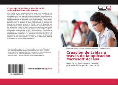 Creación de tablas a través de la aplicación Microsoft Access