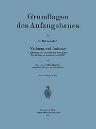 Grundlagen des Aufzugsbaues
