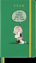 Moleskine Peanuts: Charlie & Snoopy Tages-Kalender L/A5 Grün 2026