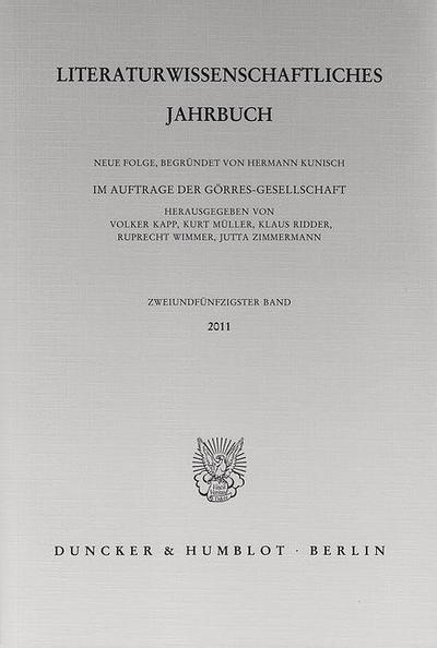 Literaturwissenschaftliches Jahrbuch.. Bd.52/2011