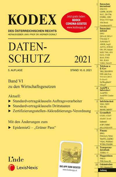 KODEX Datenschutz 2021: Wirtschaftsgesetze Band VI (Kodex Wirtschaftsgesetze)