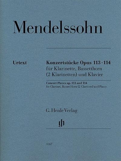 Konzertstücke op. 113 und 114 für Klarinette, Basetthorn (2 Klarinetten) und Klavier