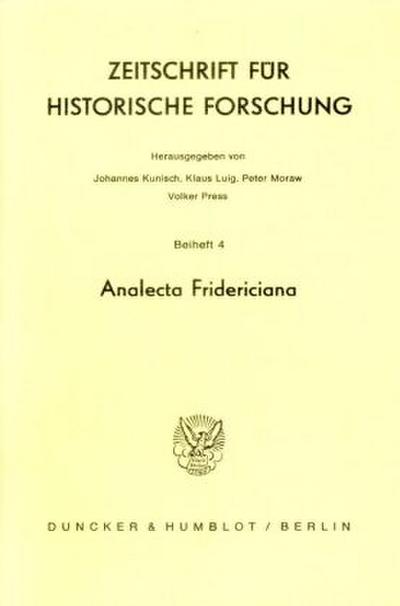 Analecta Fridericiana.