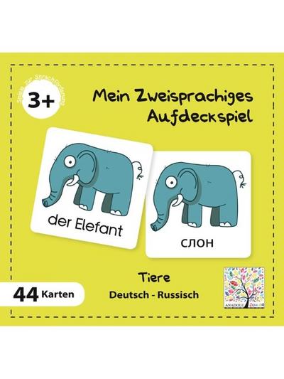 Mein Zweisprachiges Aufdeckspiel, Tiere, Russisch (Kinderspiel)