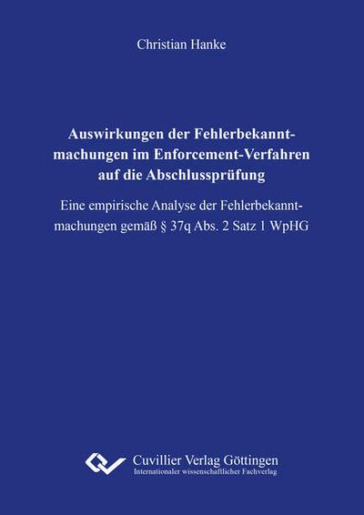 Auswirkungen der Fehlerbekanntmachungen im Enforcement-Verfahren auf die Abschlussprüfung