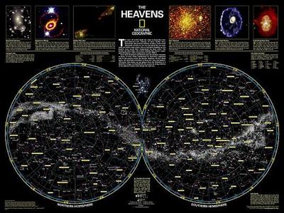 National Geographic Heavens Wall Map - Laminated (30.5 X 22.75 In): Wall Maps Space (National Geographic Reference Map)