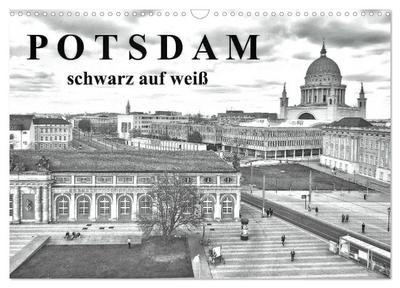 Potsdam schwarz auf weiß (Wandkalender 2026 DIN A3 quer), CALVENDO Monatskalender